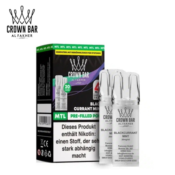 Al Fakher 600 - Blackcurrant Mint - Prefilled Pod 2ml/ Stück